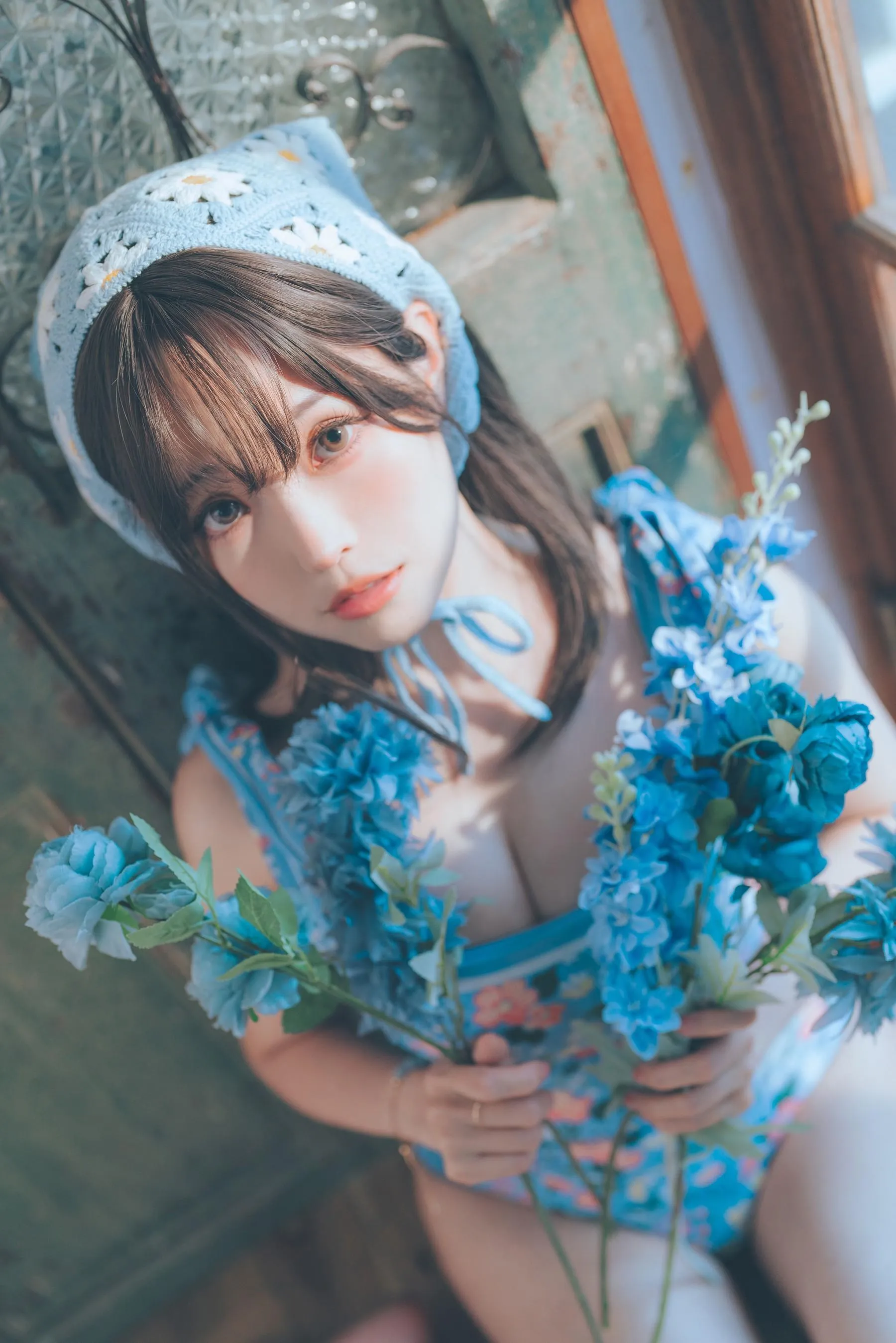ElyEE子 – NO.122 2023.august D-復古水藍花 Vintage Aqua Blossom [39P]插图4